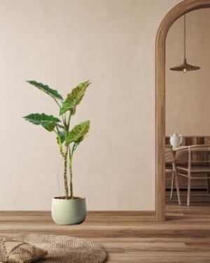 Eksklusivt Kunstig Colocasia Træ i Potte – Naturtro & Storslået (150/200 cm) - Billede 3