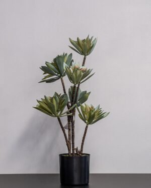 Eksklusiv Kunstig Lotus potteplante Lysegrøn i Melaminpotte - Naturtro Design (55 cm) 6 Eksklusiv Kunstig Lotus potteplante Lysegrøn i Melaminpotte - Naturtro Design (55 cm) - Billede 3